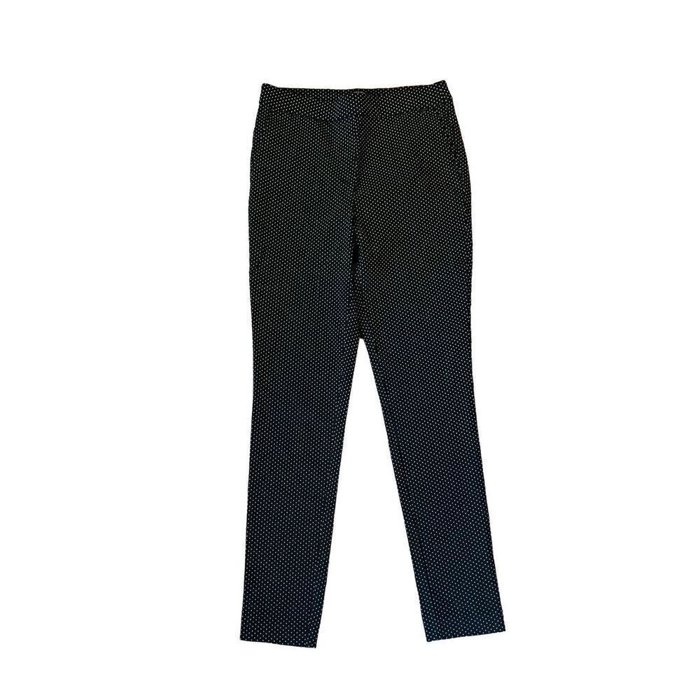 Jones New York womens polka dot black trousers pants